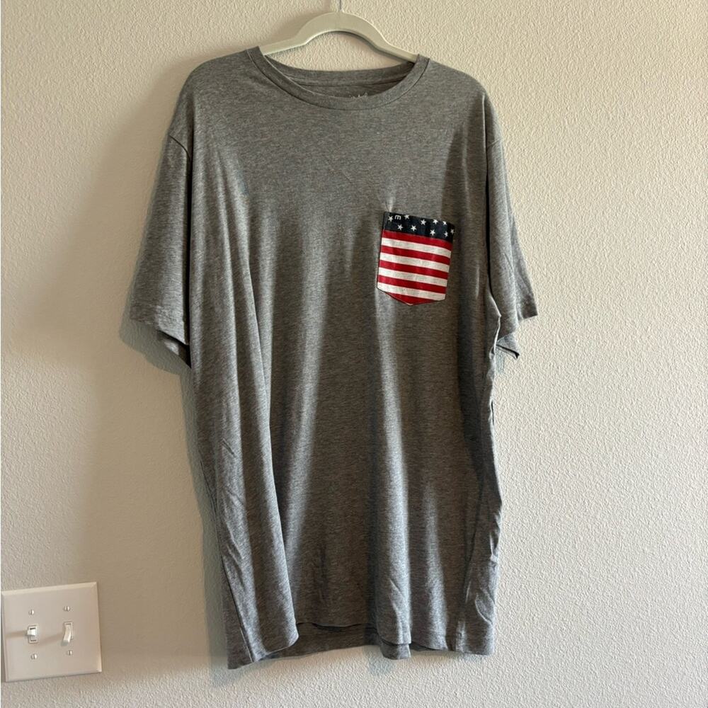 Travis Matthew Grey American Flag Tshirt size XXL NEW